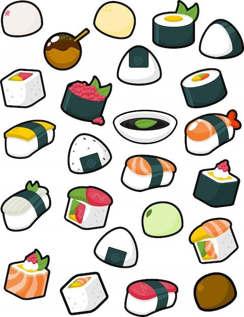 Tranh đồ ăn sushi đa dạng