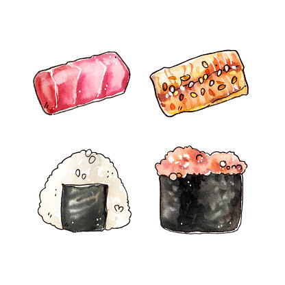 Tranh đồ ăn sushi nâng cao