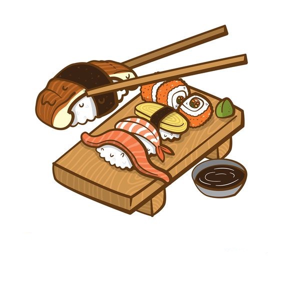 Tranh đồ ăn sushi sáng tạo