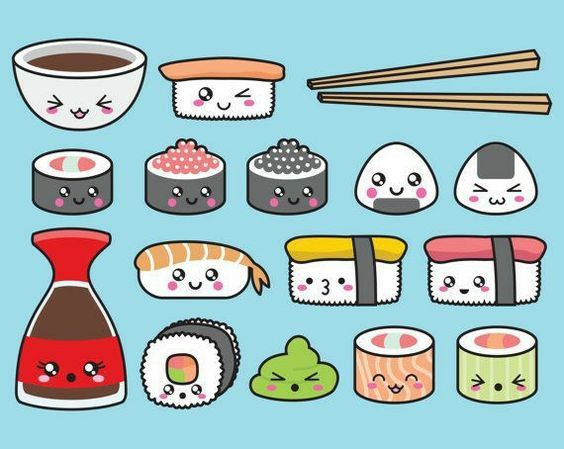 Tranh đồ ăn sushi thú vị