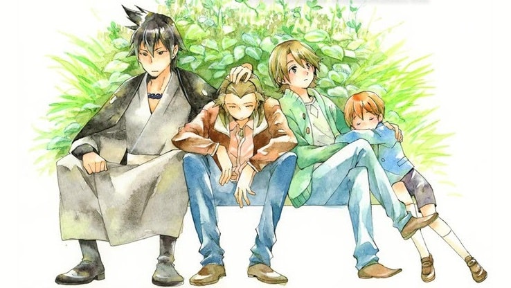 Tranh gia đình 4 người anime chọn lọc