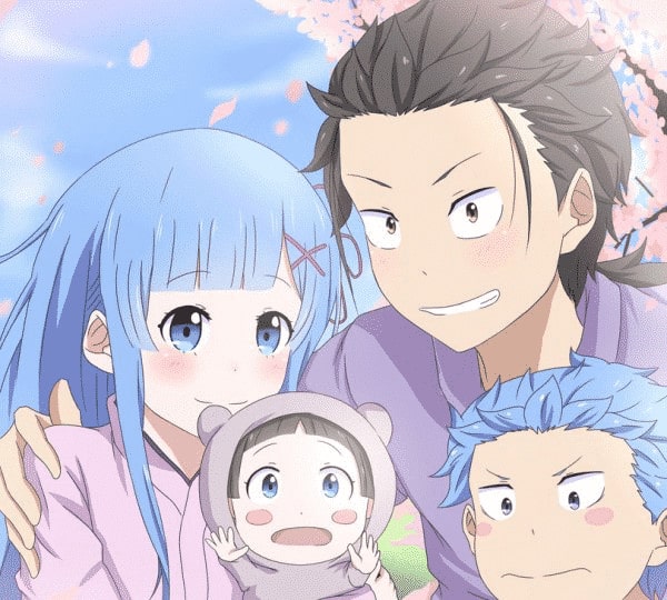 Tranh gia đình 4 người anime đặc sắc