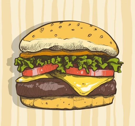 Tranh hamburger siêu đẹp