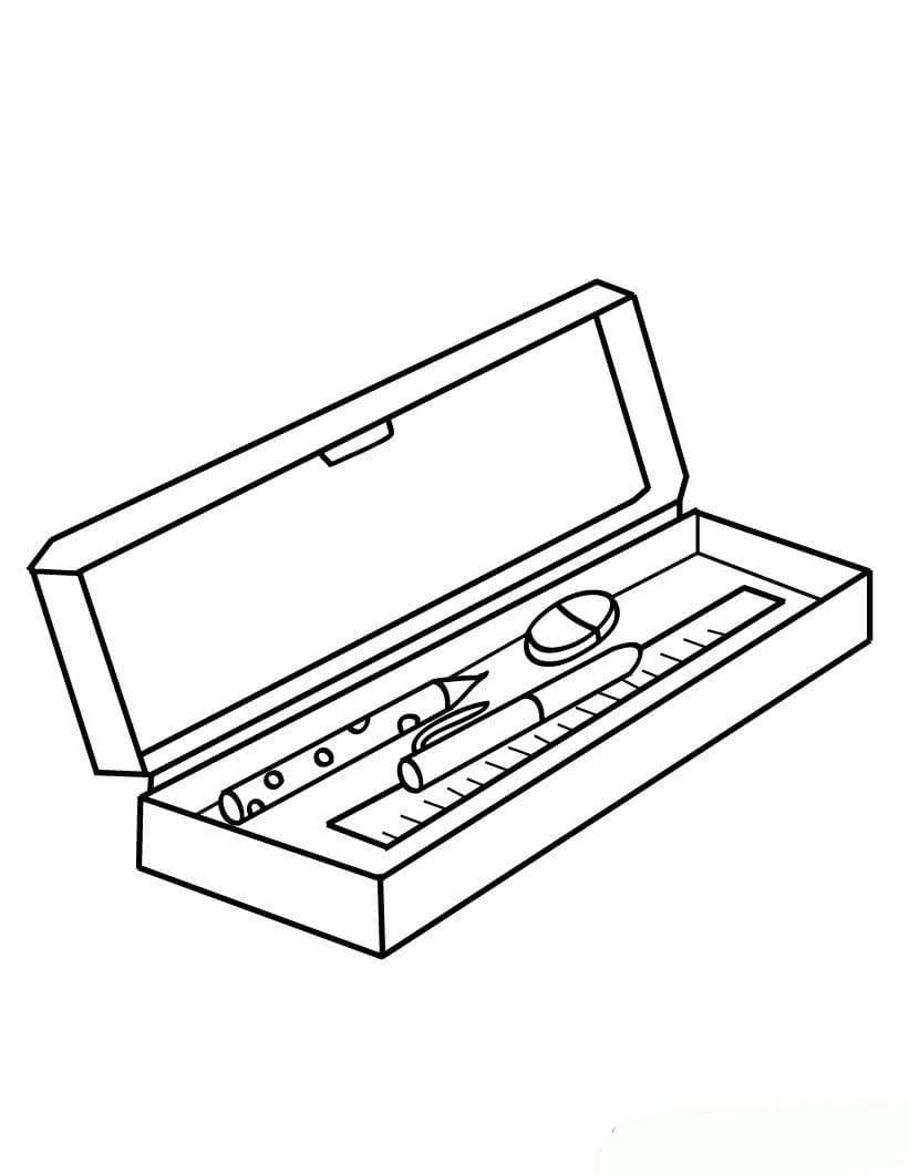 Tranh vỏ hộp cây bút hình chữ nhật đẹp