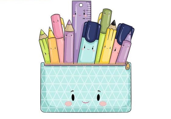 Tranh vỏ hộp đựng cây bút cute