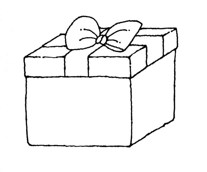 Tranh hộp quà sinh nhật đơn giản