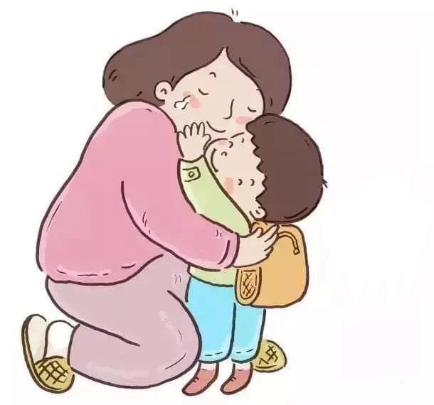 Tranh mẹ ôm con chibi cute