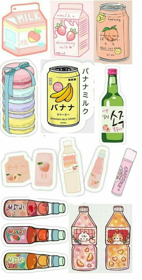 Tranh sticker đồ uống đa dạng