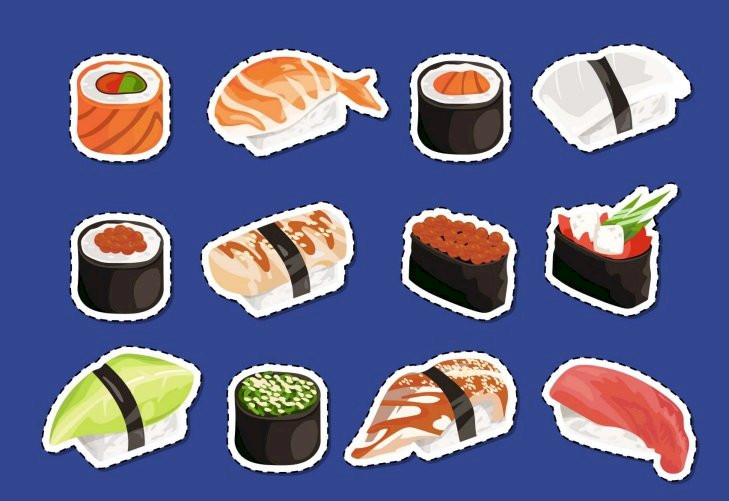 Tranh sticker sushi đẹp nhất