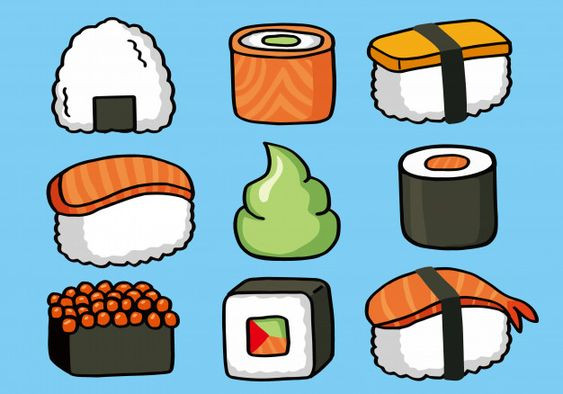 Tranh sticker sushi độc đáo