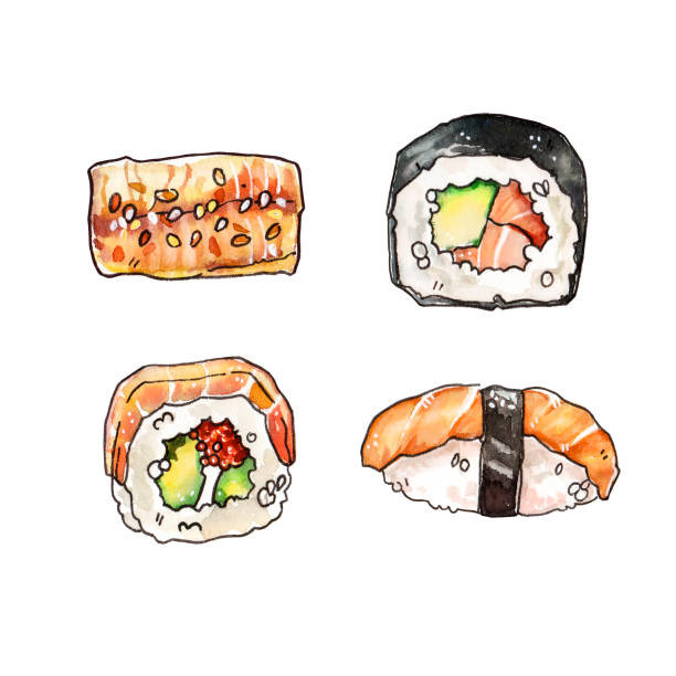Tranh sushi cá hồi đa dạng