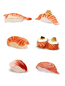Tranh sushi cá hồi đặc biệt