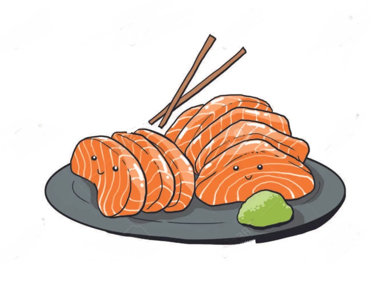 Tranh sushi cá hồi đẹp nhất
