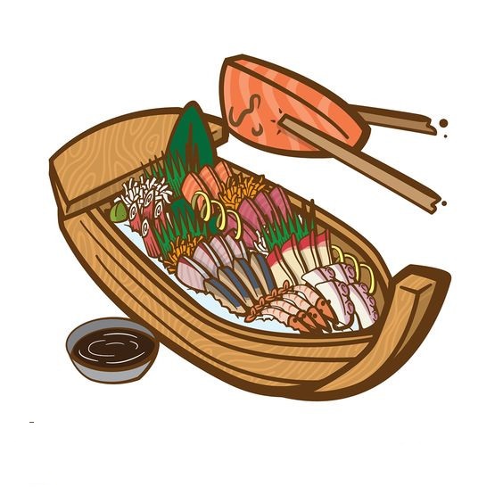 Tranh sushi cá hồi thú vị