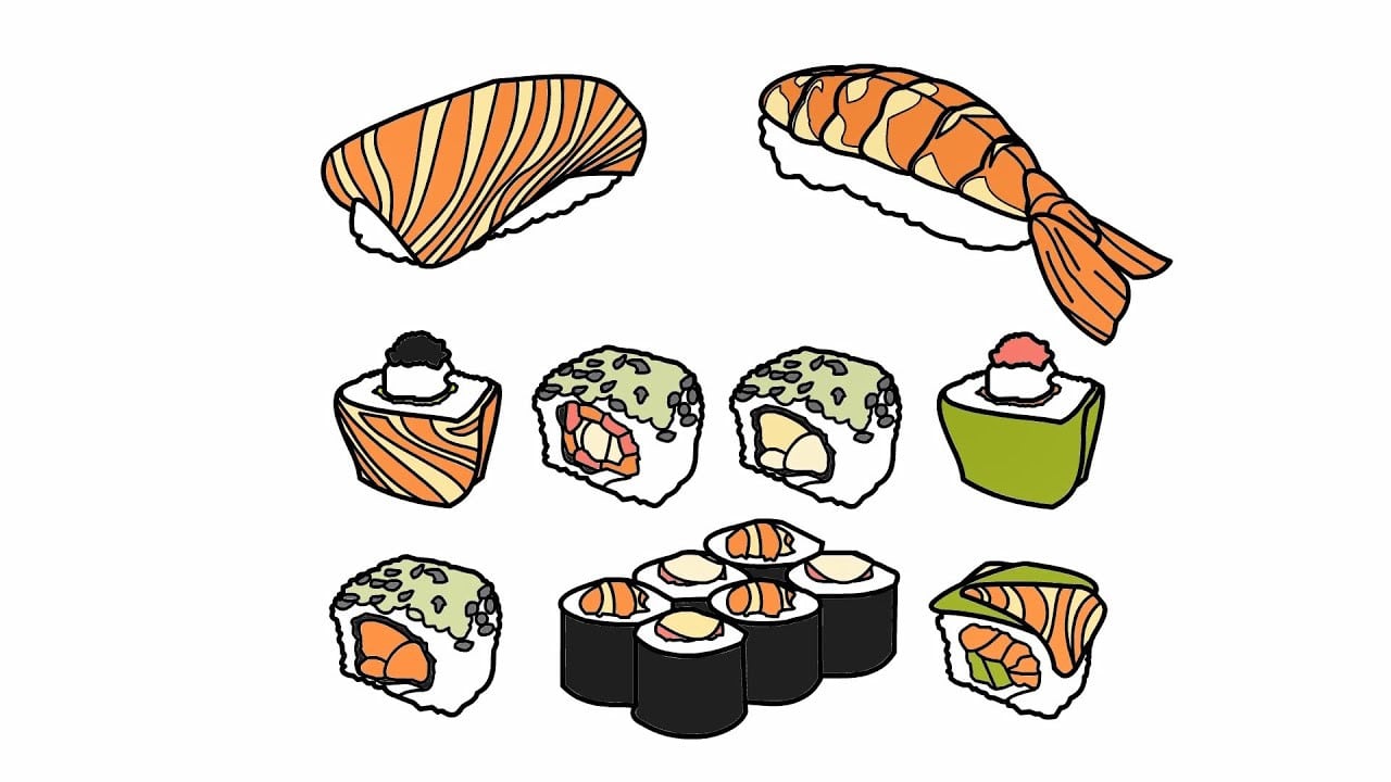 Tranh sushi đồ ăn đặc sắc