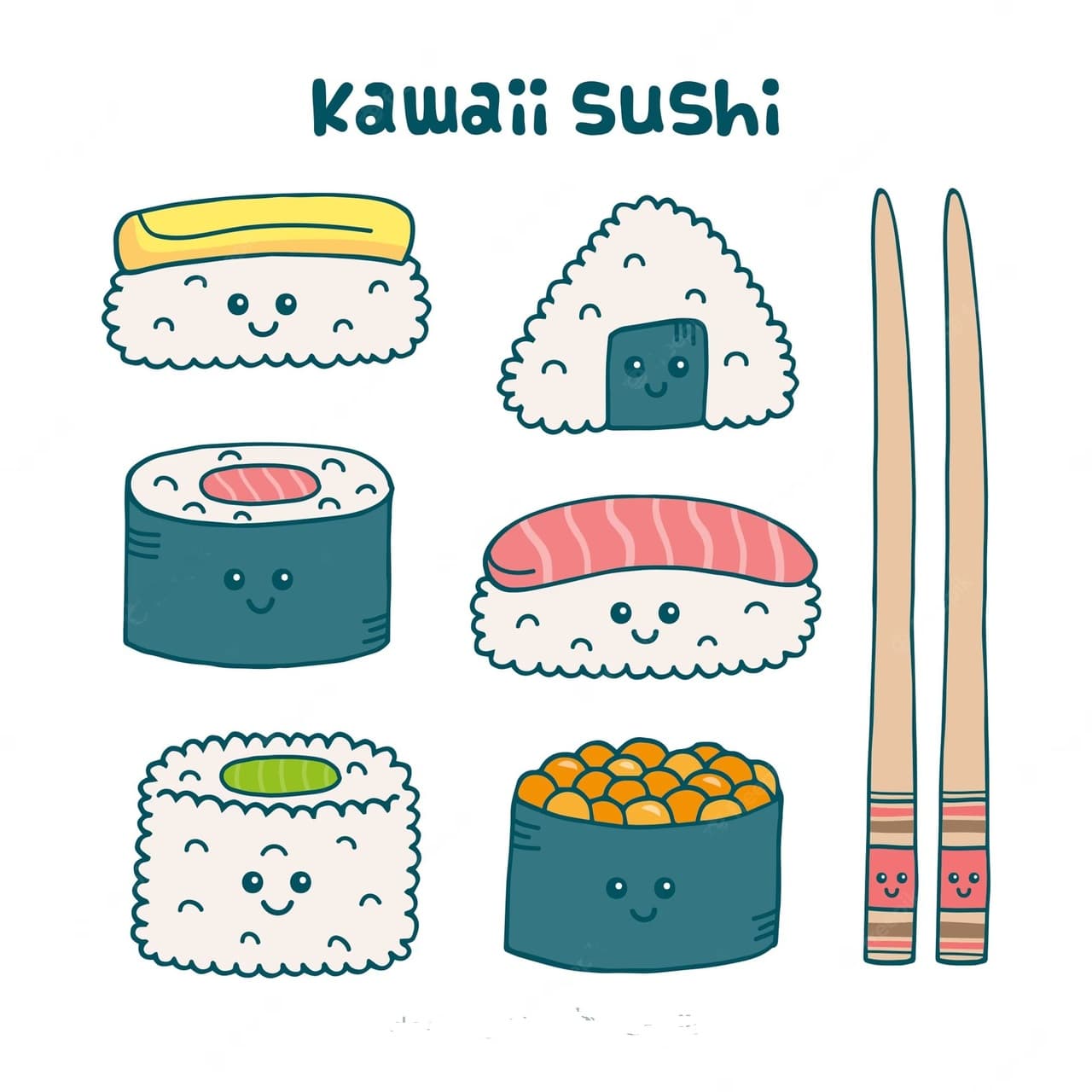 Tranh sushi đồ ăn dễ nhất