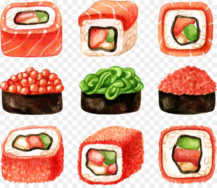 Tranh sushi đồ ăn siêu đẹp