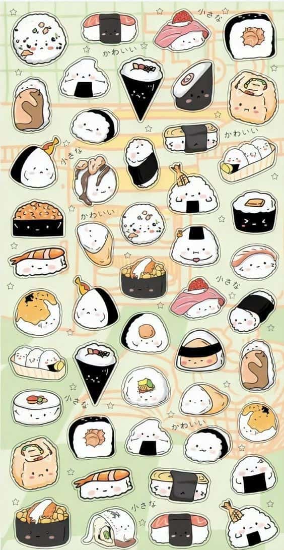 Tranh sushi sticker sáng tạo
