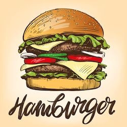 Tranh về bánh hamburger siêu đẹp