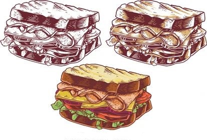 Tranh về bánh mì sandwich đa dạng