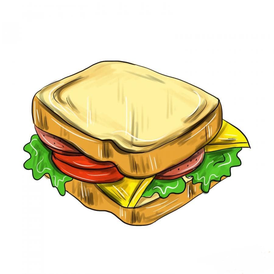 Tranh về bánh mì sandwich đặc sắc