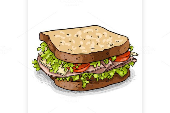 Tranh về bánh mì sandwich điểm cao