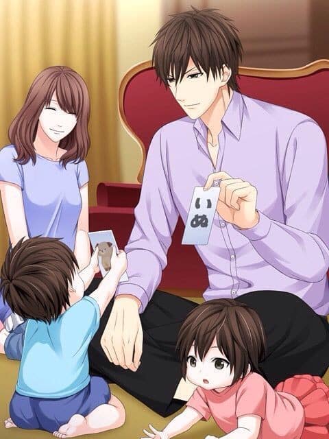 Tranh về gia đình hạnh phúc anime cute