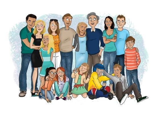 Tranh về gia đình hạnh phúc đa dạng