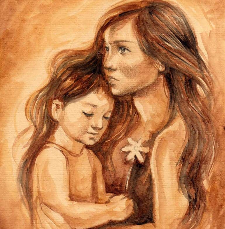 Tranh vẽ mẹ và con gái xuất sắc