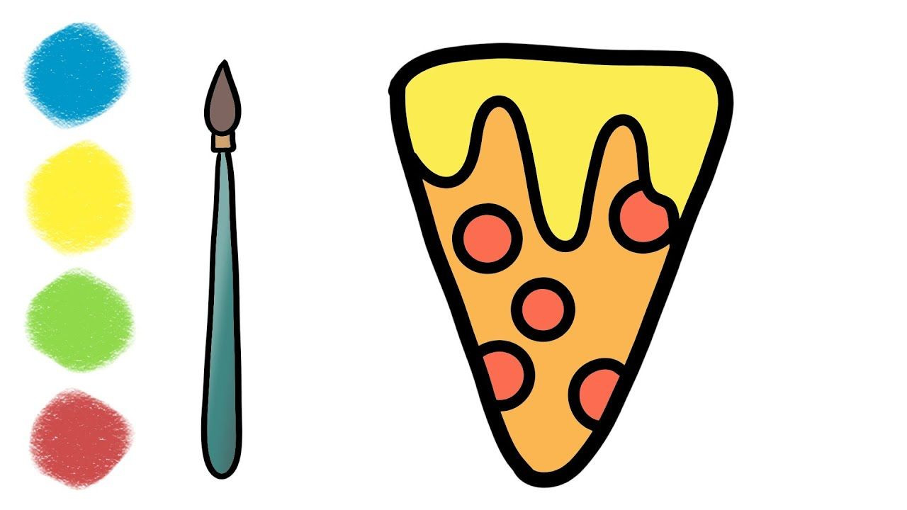 Tranh về miếng pizza đơn giản