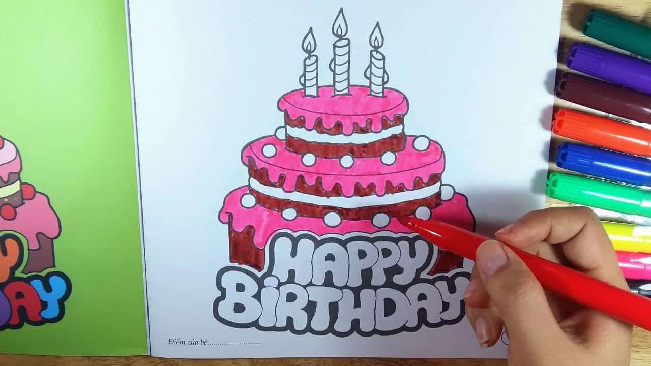 Vẽ bánh sinh nhật tặng mẹ sáng tạo