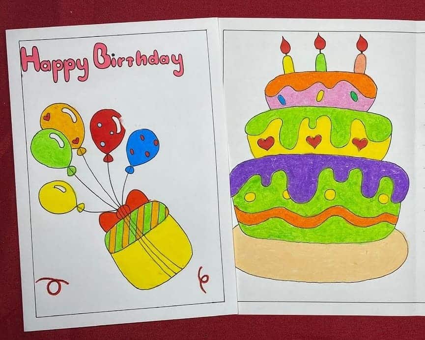 Vẽ bánh sinh nhật tặng mẹ siêu đẹp