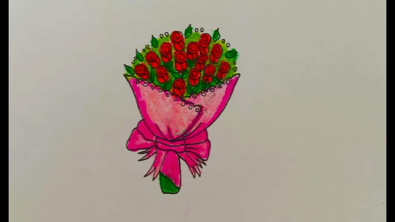 Vẽ bó hoa tặng mẹ siêu xinh