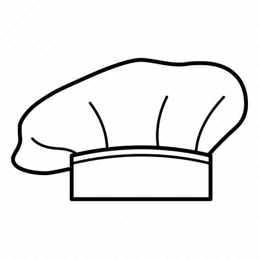 Vẽ hình mũ đầu bếp đơn giản
