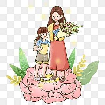 Vẽ tặng hoa cho cô giáo cute