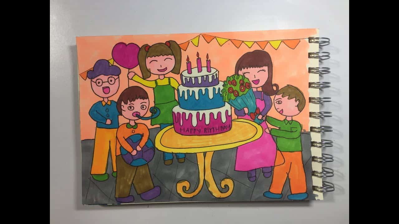 Vẽ tặng sinh nhật bố mẹ đẹp nhất