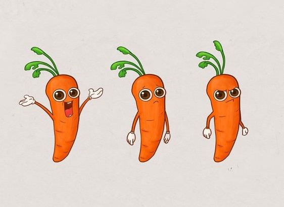 Tranh cà rốt chibi thú vị