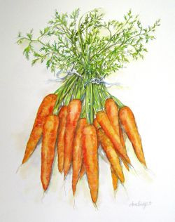 Tranh cây cà rốt chân thực