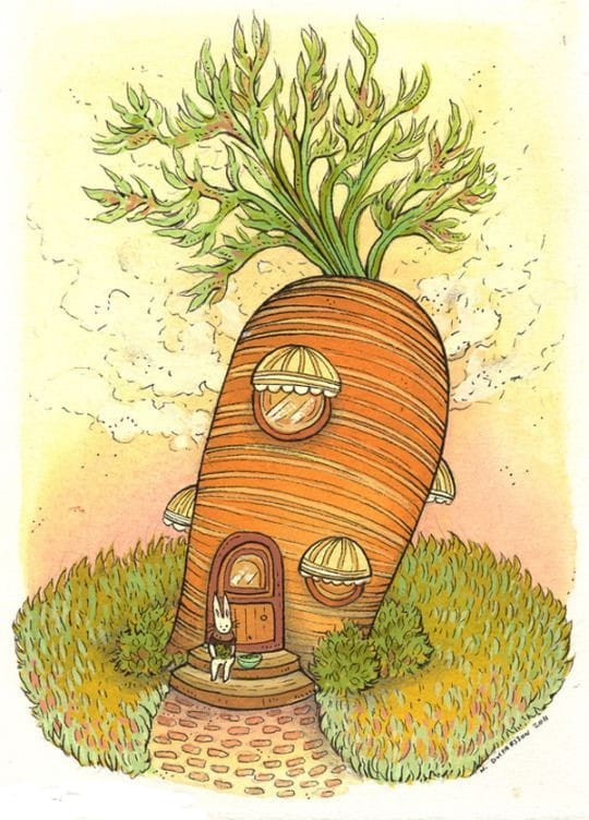 Tranh cây cà rốt sáng tạo