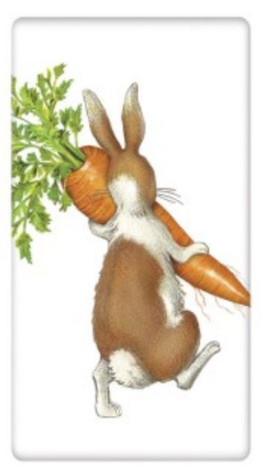 Tranh con thỏ cầm củ cà rốt ấn tượng