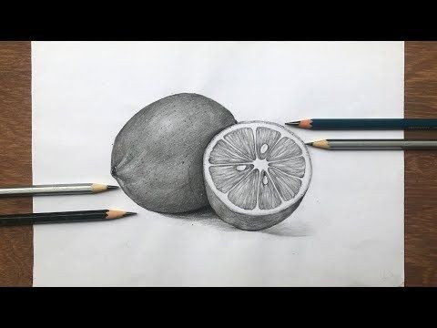 Tranh quả cam bằng bút chì đẹp nhất