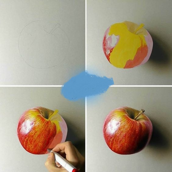 Tranh quả táo 3D ấn tượng
