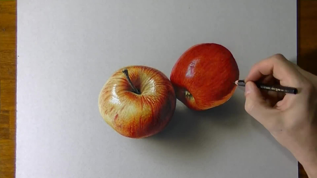 Tranh quả táo 3D đẹp