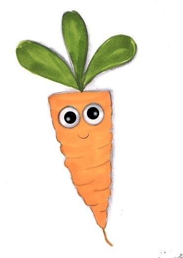 Tranh trái cà rốt dễ thương