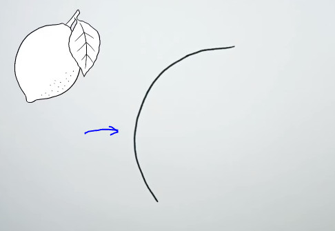 Vẽ cung tròn nửa trái chanh
