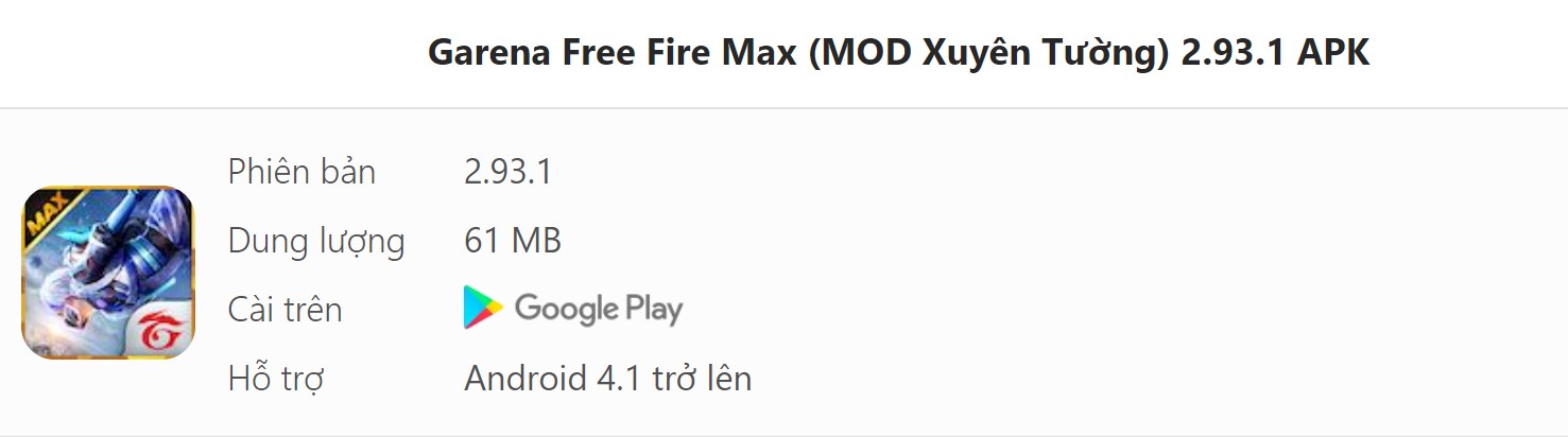 Garena Free Fire Max (MOD Xuyên Tường) 2.93.1 APK