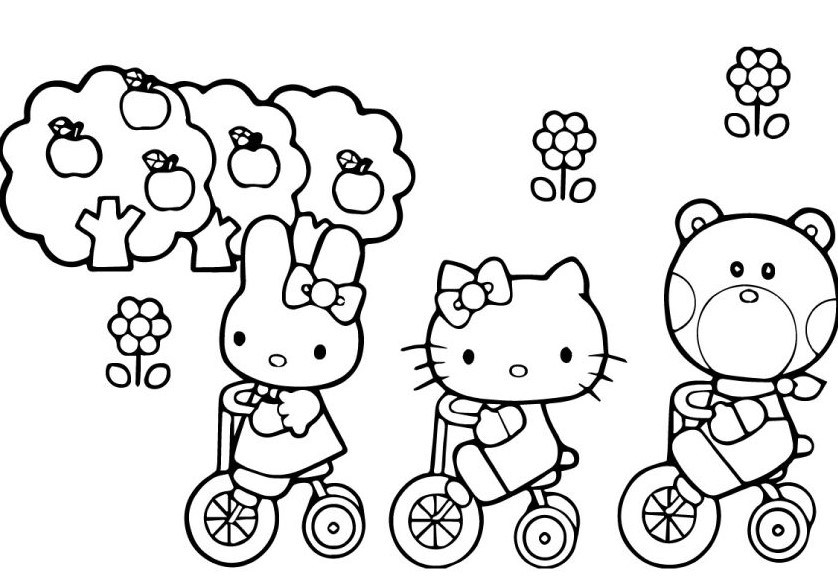 Hình Tô Màu Hello Kitty Cho Bé Cute