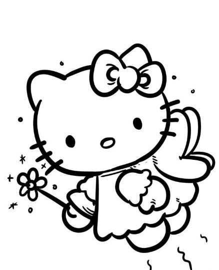 Hình Tô Màu Hello Kitty Cho Bé Dễ Thương