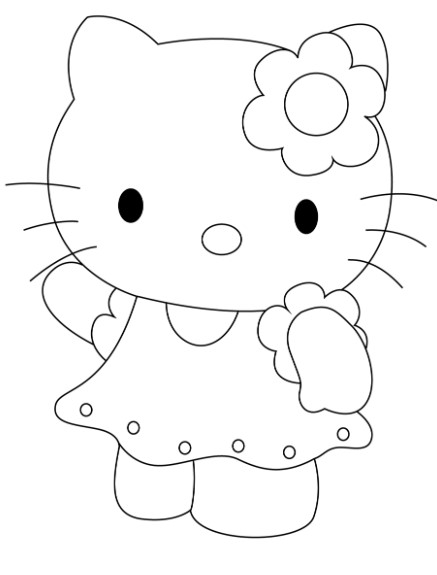 Hình Tô Màu Hello Kitty Cho Bé