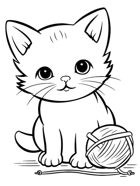 Hình Vẽ Tô Màu Con Mèo Dễ Thương